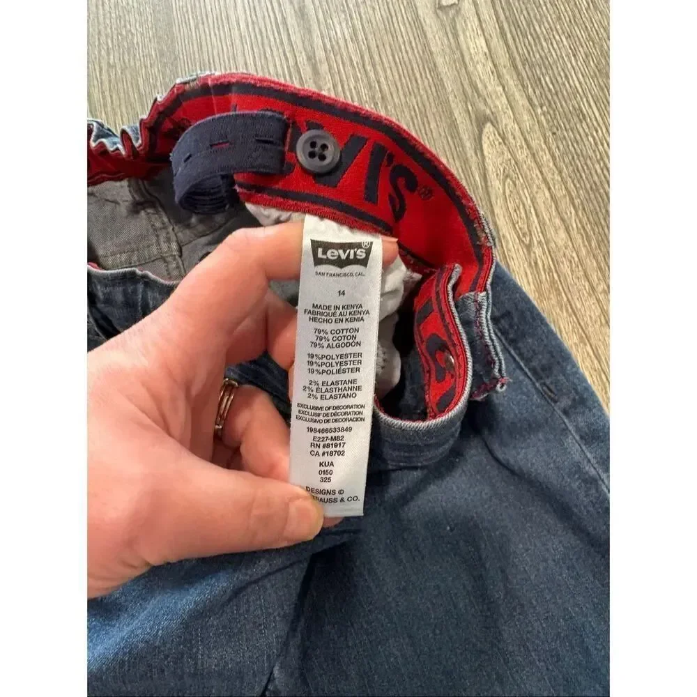 Levi's Youth Boys 511 Slim Flex Stretch Jeans Mid Rise Denim Medium Wash Size 14